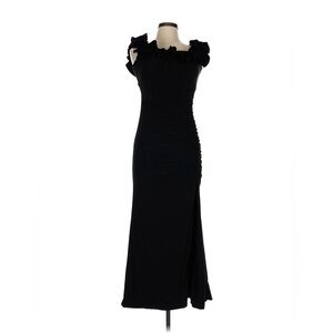 Xscape Black Ruffle Maxi Dress